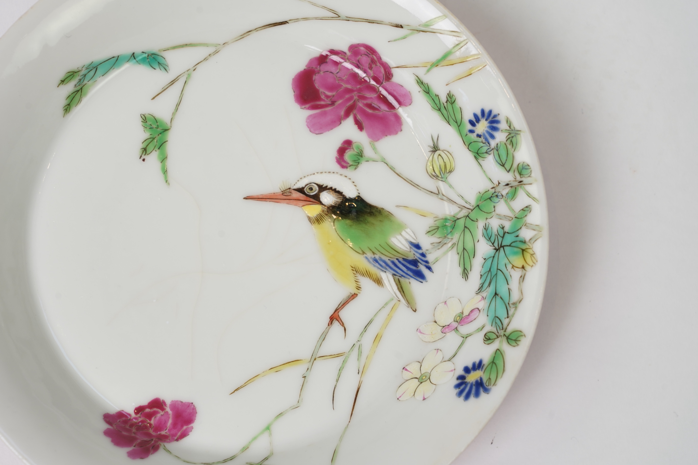 A Chinese ruby backed ‘kingfisher’ saucer dish, possibly Republic period